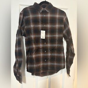 Kohl's Men's Dark Brown Plaid Button Down Shirt